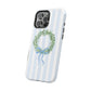 Floral Wreath Magnetic Impact Case — Blue Striped Protective Phone Case