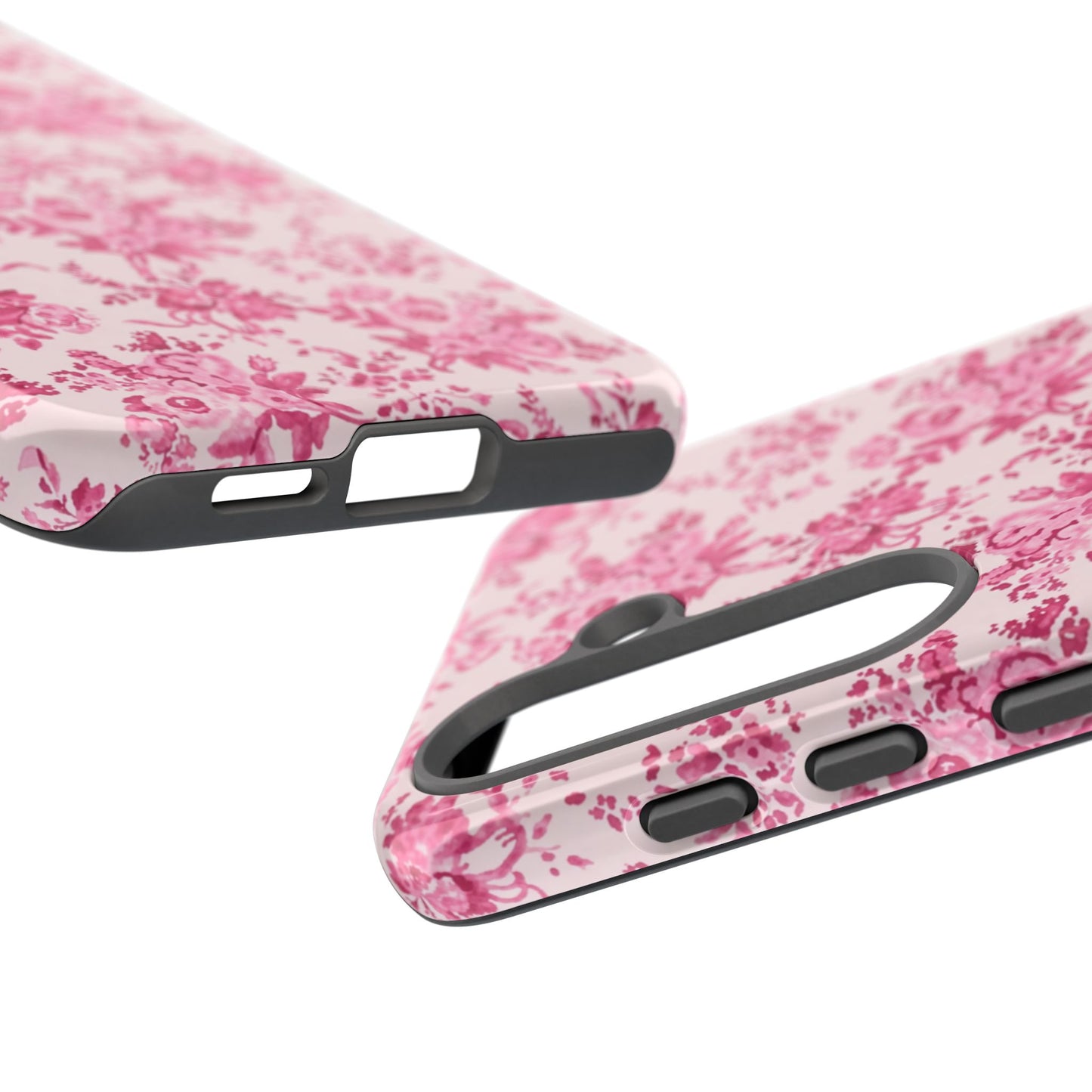 Pink Vintage Floral Tough Phone Case — Protective iPhone Cover