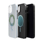 Floral Wreath Magnetic Impact Case — Blue Striped Protective Phone Case