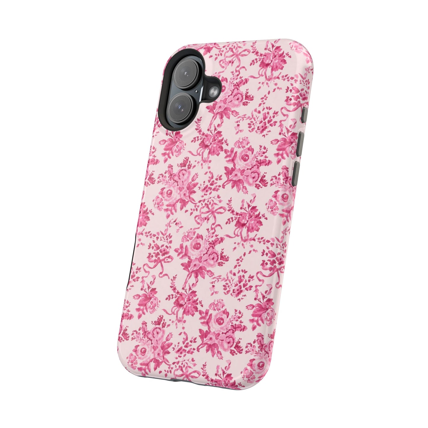 Pink Floral Magnetic Impact-Resistant Phone Case