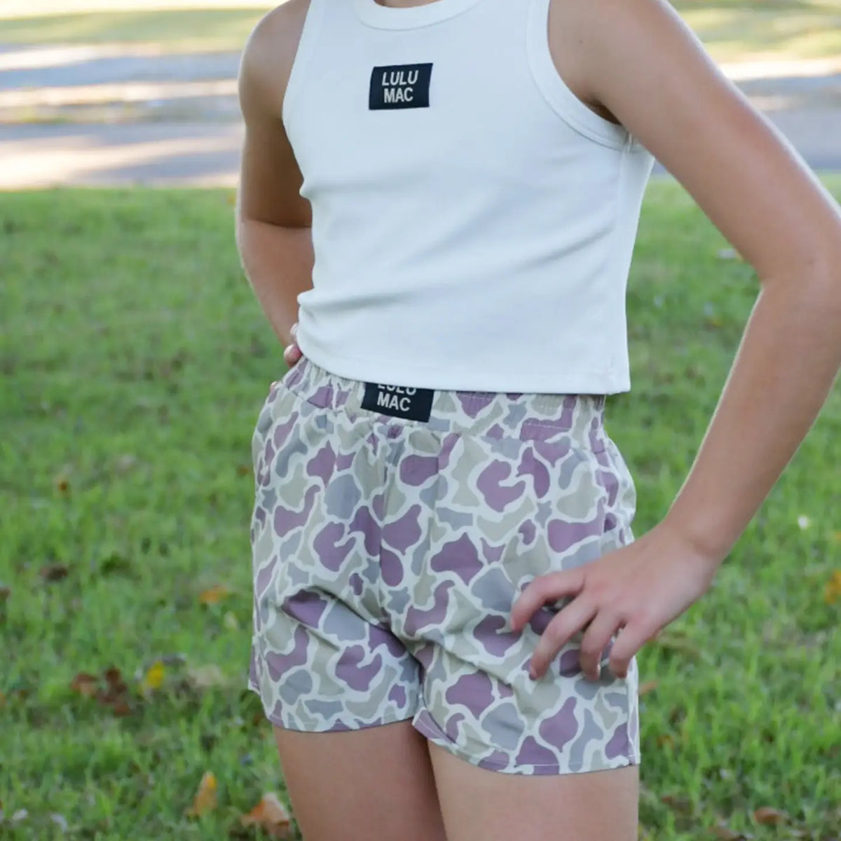 Lulu Mac | Youth Light Camo Shorts| READY TO SHIP/PICKUP