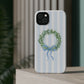 Floral Wreath Magnetic Impact Case — Blue Striped Protective Phone Case