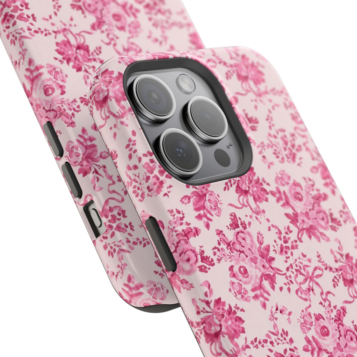 Pink Floral Magnetic Impact-Resistant Phone Case