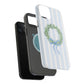 Floral Wreath Magnetic Impact Case — Blue Striped Protective Phone Case