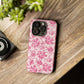 Pink Vintage Floral Tough Phone Case — Protective iPhone Cover