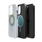 Floral Wreath Magnetic Impact Case — Blue Striped Protective Phone Case
