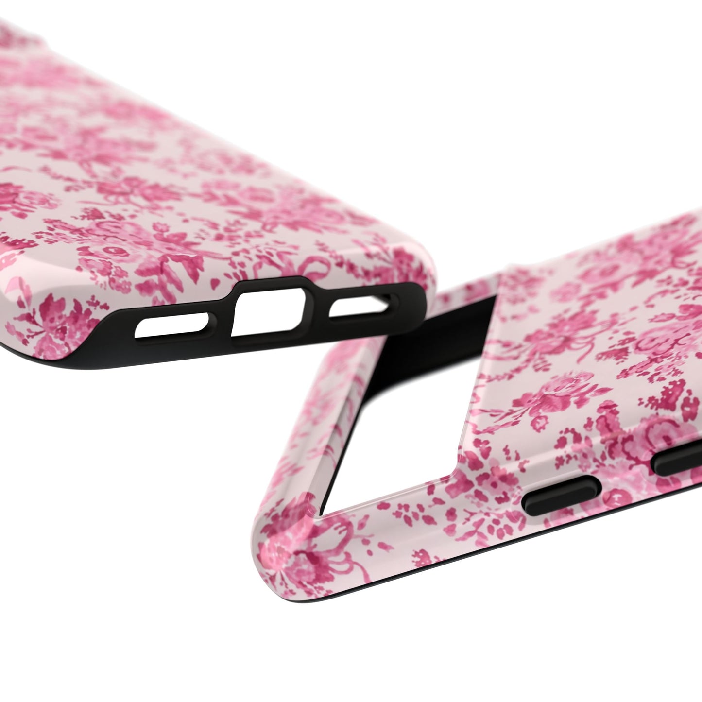Pink Vintage Floral Tough Phone Case — Protective iPhone Cover