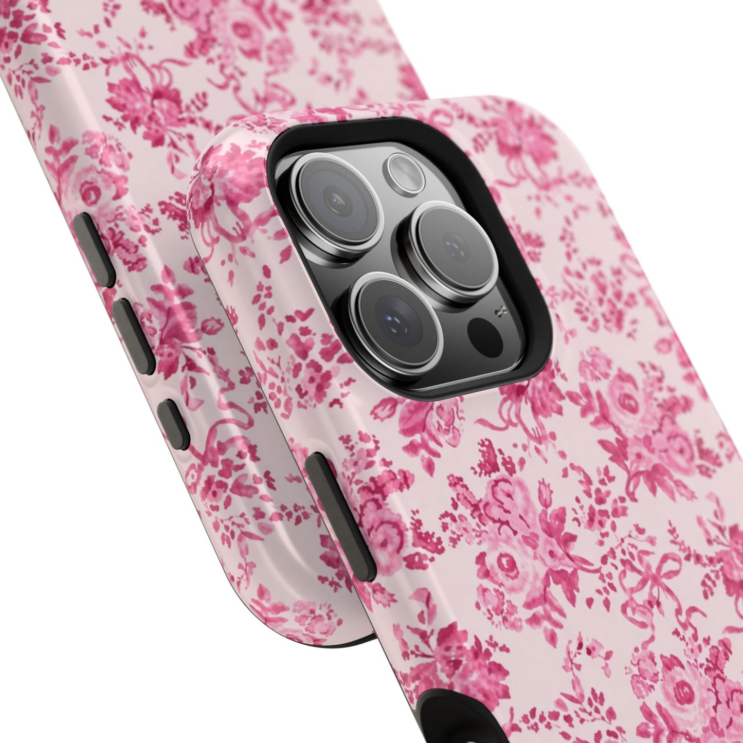 Pink Floral Magnetic Impact-Resistant Phone Case