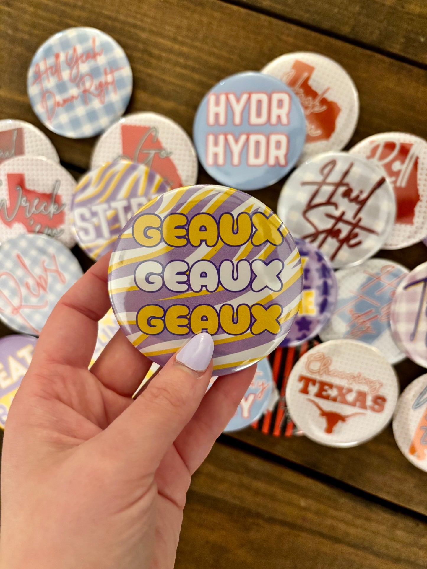 3” Game Day Button - LSU