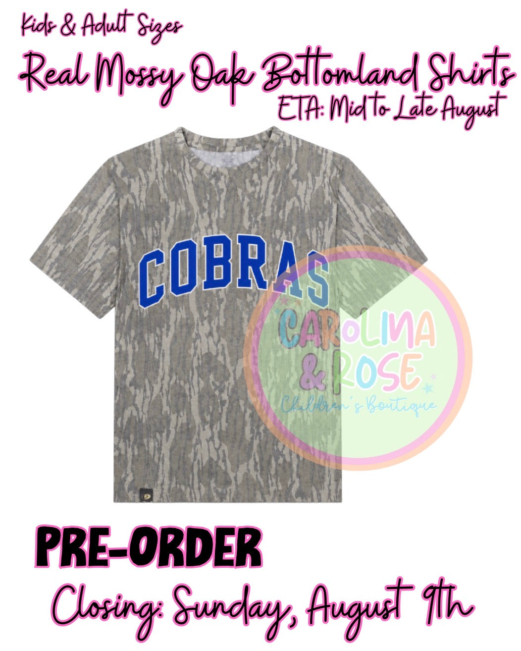 Cobras Mossy Oak Shirt *PRE-ORDER*