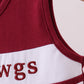 Premium Maroon Go Dawgs Mississippi embroidery ruffle dress