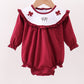 Premium Maroon Georgia bulldog bow embroidery bubble