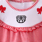 Premium Red Georgia bulldog bow embroidery bubble