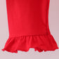 Premium Red Georgia bulldog embroidery ruffle pants set