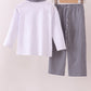 Premium White Alabama elephant embroidery pants set
