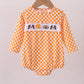 Orange Tennessee puppy bow embroidery checkered bubble