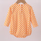 Orange Tennessee puppy bow embroidery checkered bubble