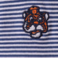 Premium Blue Auburn stripe tiger embroidery dress