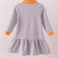 Premium Orange Tennessee stripe puppy embroidery dress