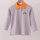 Premium Orange Tennessee stripe puppy embroidery button down shirt
