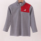 Premium Maroon Alabama embroidery gingham top