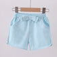 Premium Mint&white stripe bow shorts
