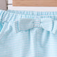 Premium Mint&white stripe bow shorts
