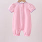 Pink ghost pumpkin embroidery romper