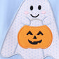 Blue ghost pumpkin embroidery romper