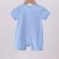 Blue ghost pumpkin embroidery romper
