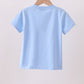 Blue ghost pumpkin embroidery top