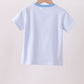 Blue stripe Smirk face applique top