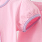 Pink ghost pumpkin embroidery ruffle shorts set