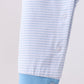 Blue stripe Smirk face applique romper