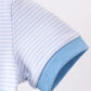 Blue stripe Smirk face applique romper