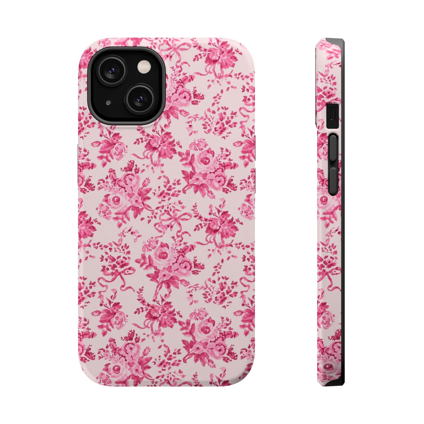 Pink Floral Magnetic Impact-Resistant Phone Case