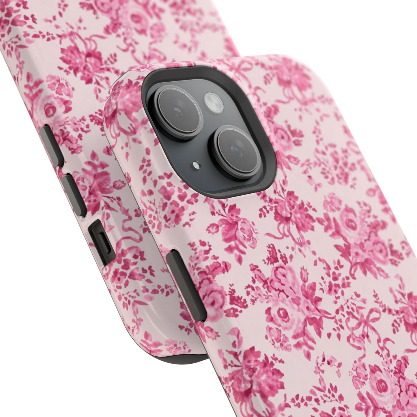 Pink Floral Magnetic Impact-Resistant Phone Case