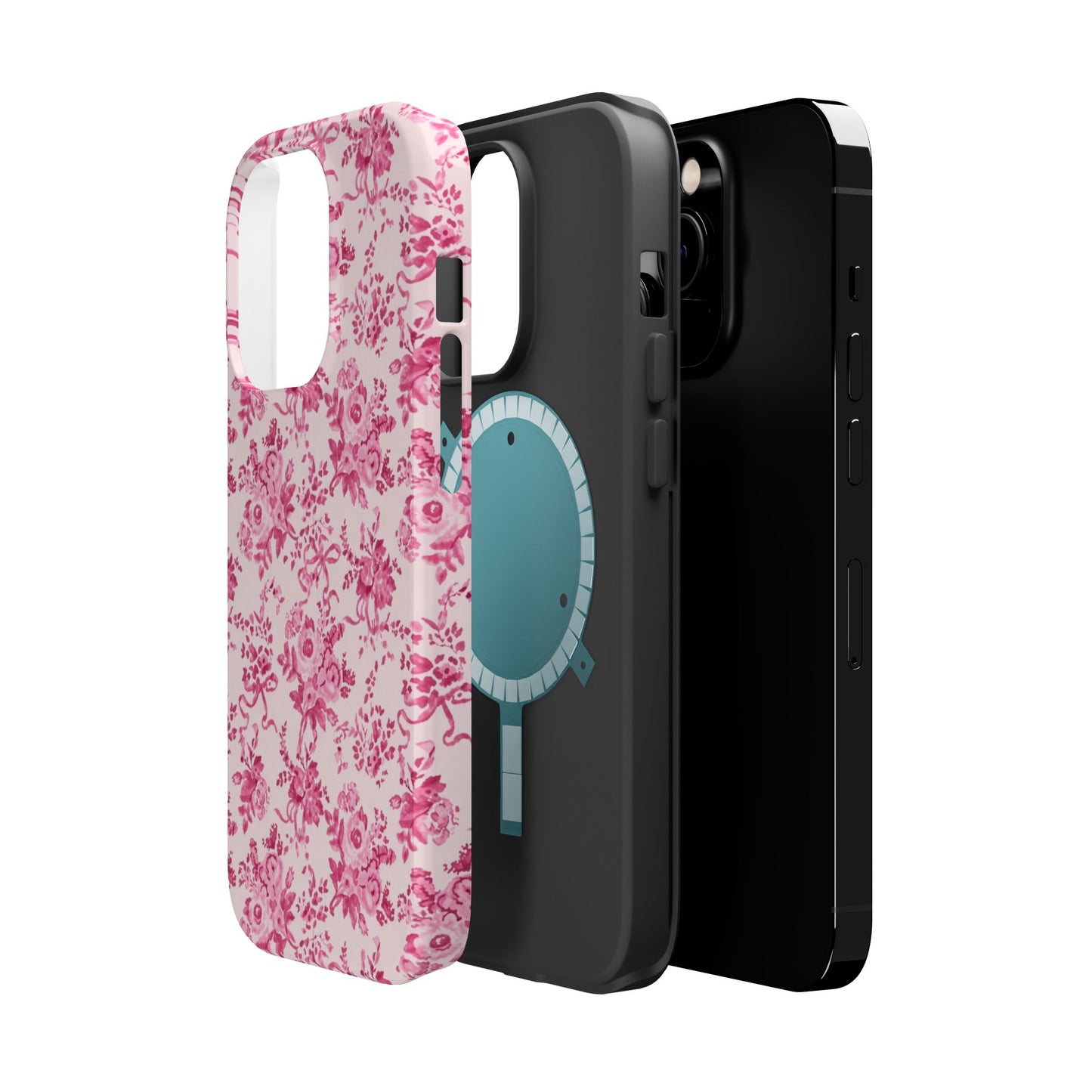 Pink Floral Magnetic Impact-Resistant Phone Case