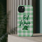 Phone Case — "Roll Wave" Green Plaid Magnetic Impact‑Resistant Case