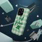 Phone Case — "Roll Wave" Green Plaid Magnetic Impact‑Resistant Case