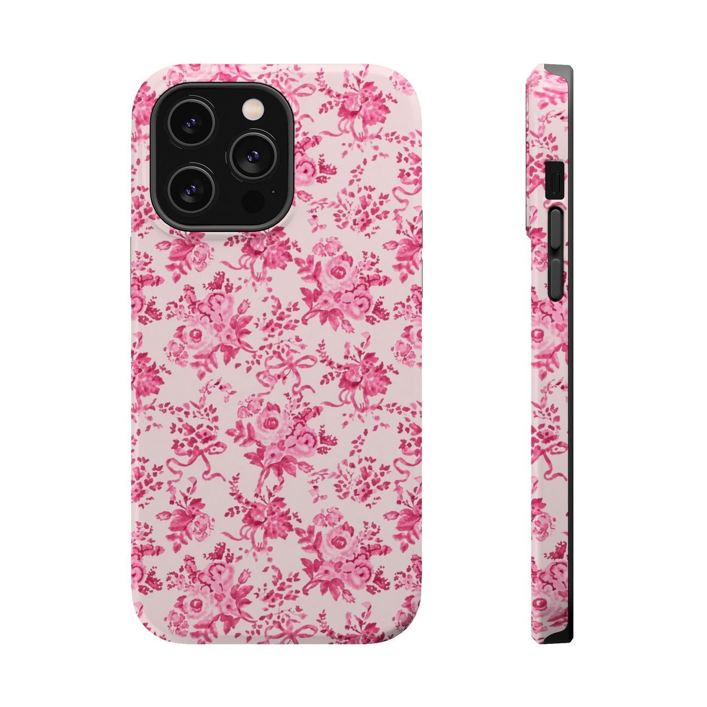 Pink Floral Magnetic Impact-Resistant Phone Case