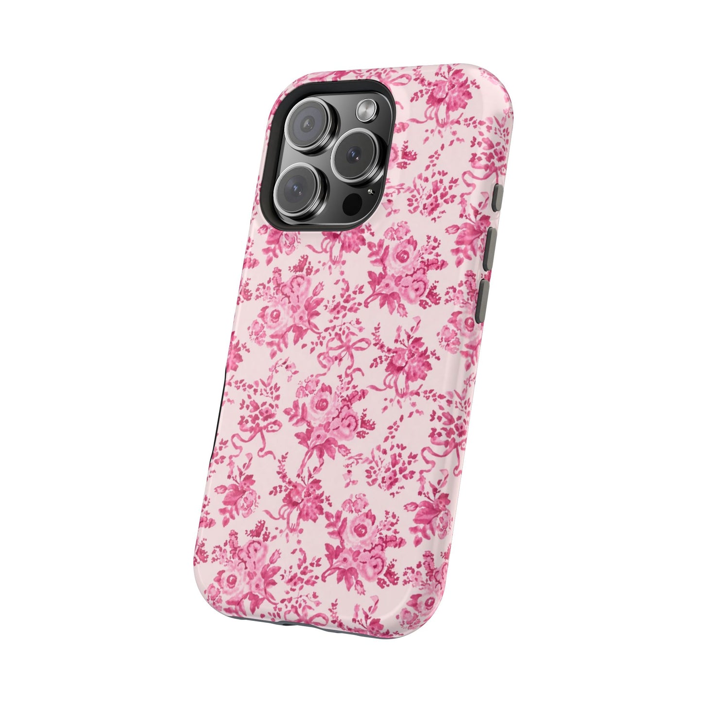 Pink Floral Magnetic Impact-Resistant Phone Case