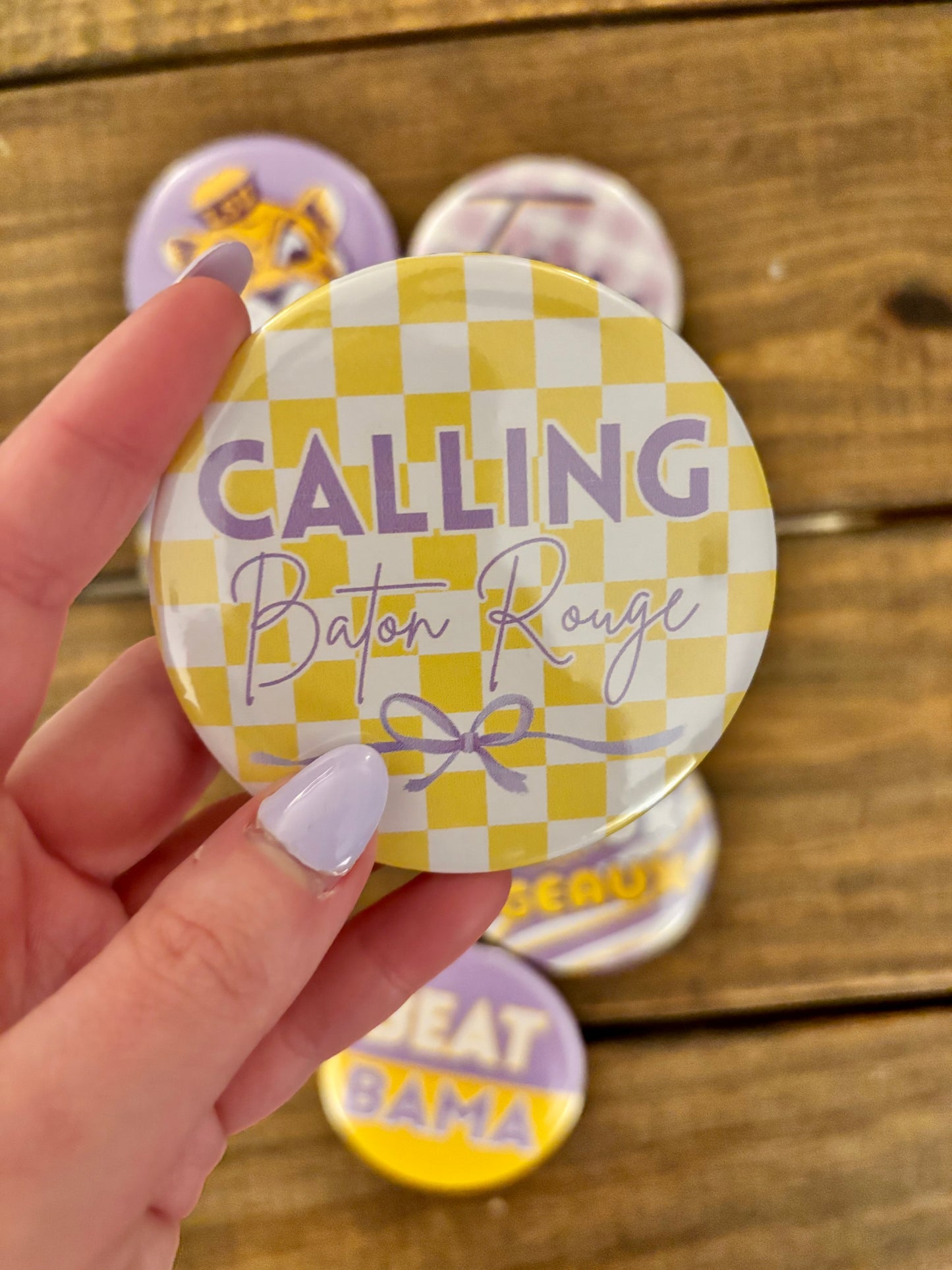 3” Game Day Button - LSU