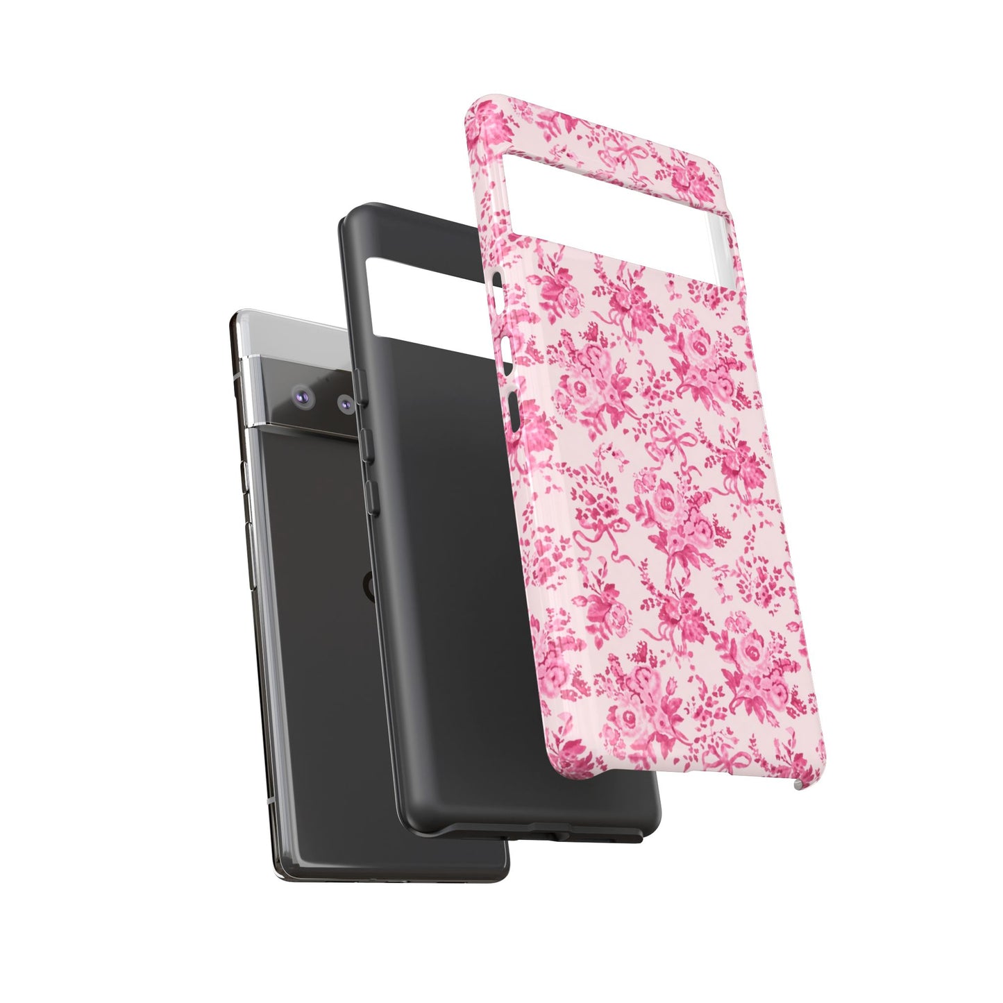 Pink Vintage Floral Tough Phone Case — Protective iPhone Cover