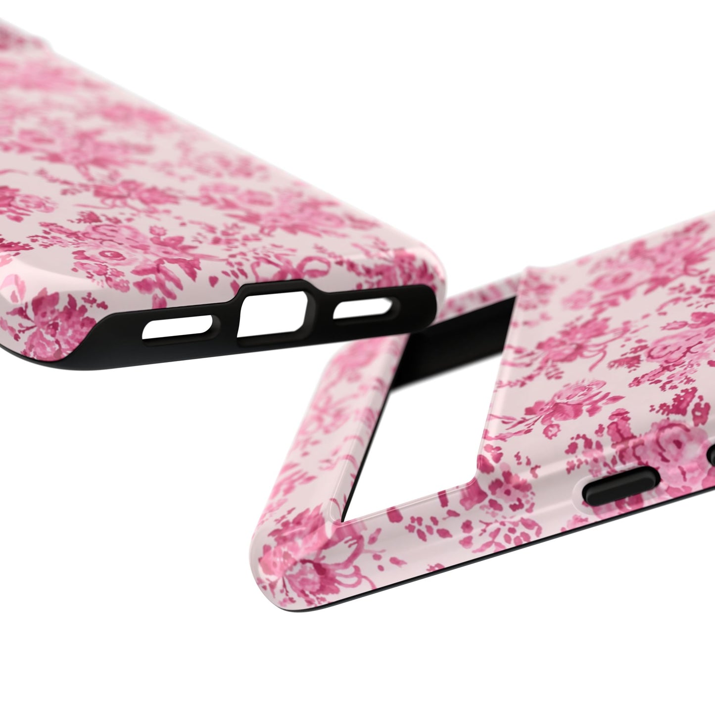 Pink Vintage Floral Tough Phone Case — Protective iPhone Cover
