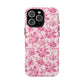 Pink Vintage Floral Tough Phone Case — Protective iPhone Cover
