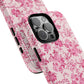 Pink Vintage Floral Tough Phone Case — Protective iPhone Cover