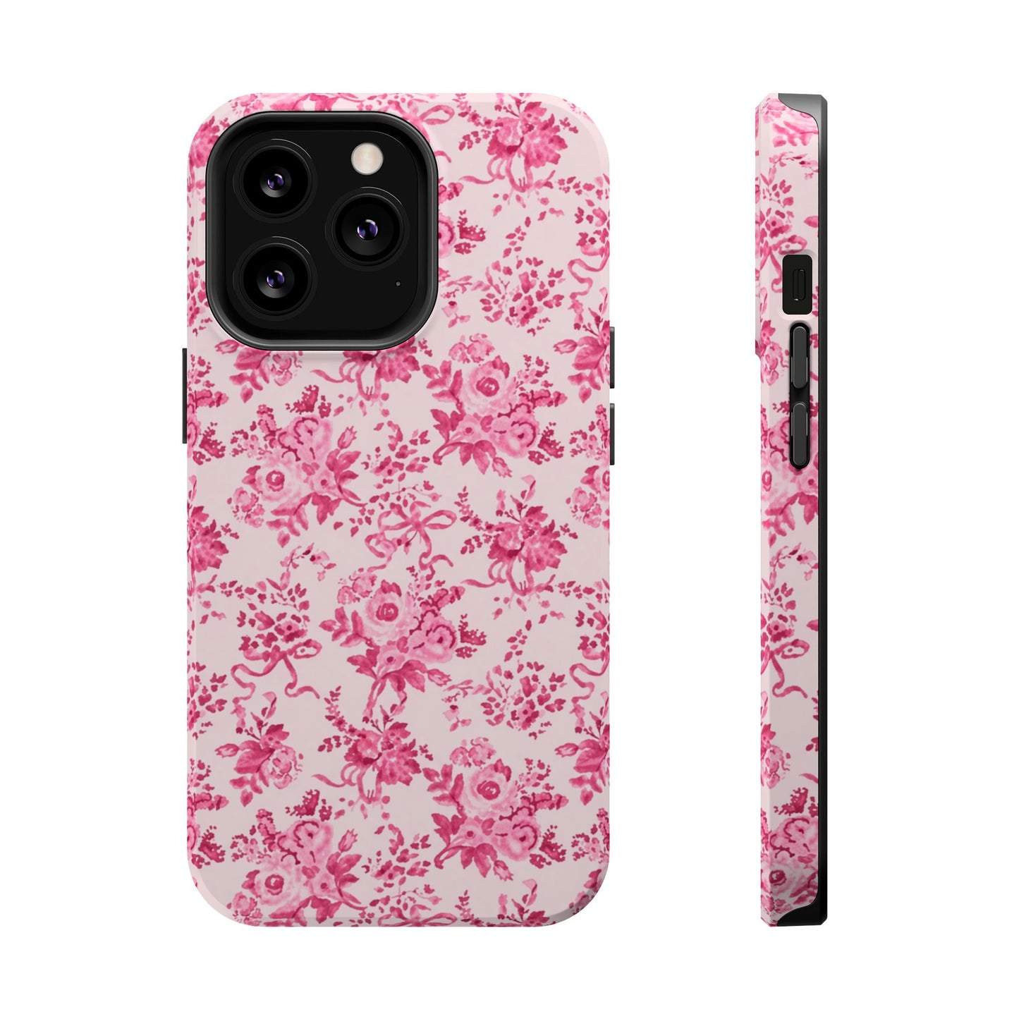 Pink Floral Magnetic Impact-Resistant Phone Case