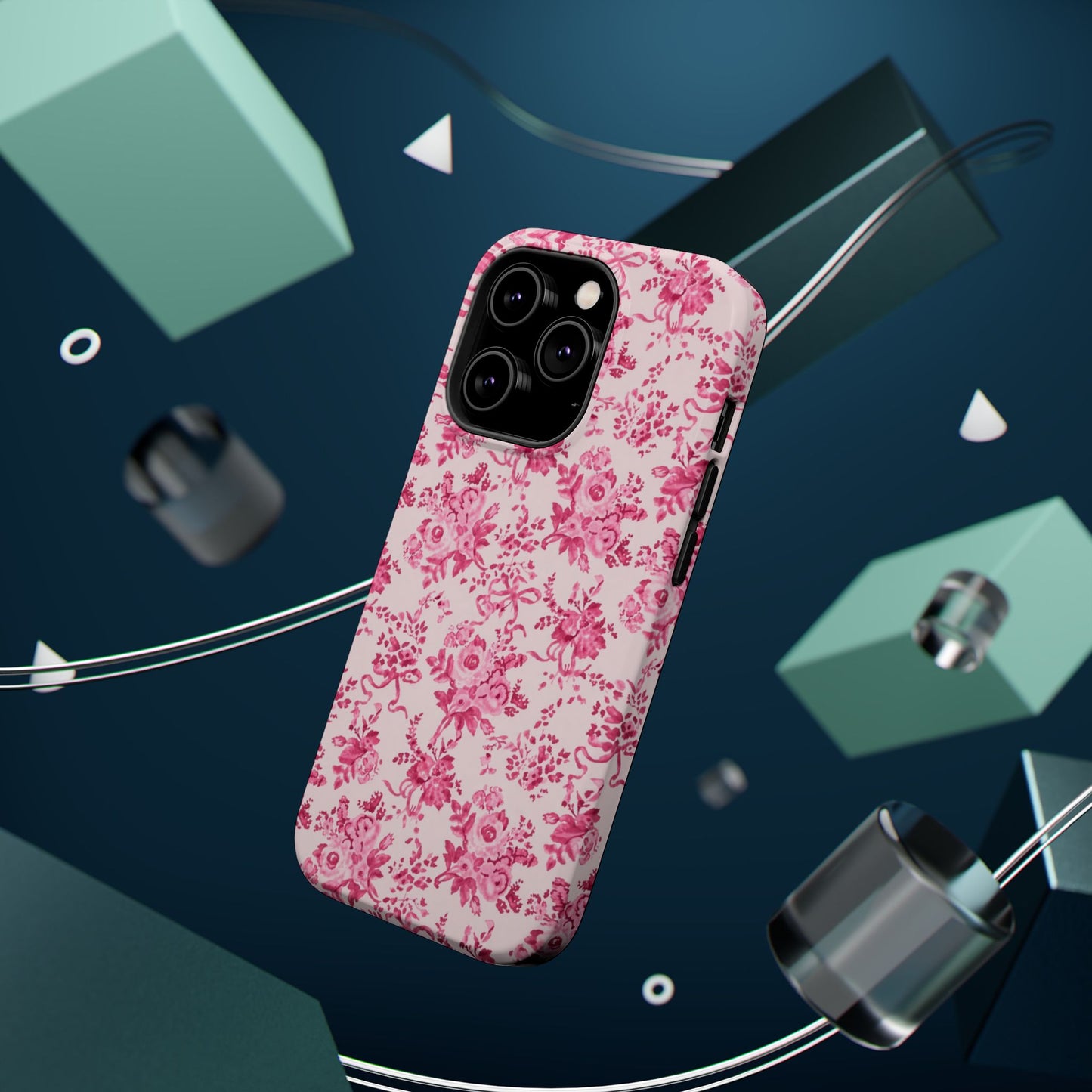 Pink Floral Magnetic Impact-Resistant Phone Case