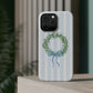Floral Wreath Magnetic Impact Case — Blue Striped Protective Phone Case